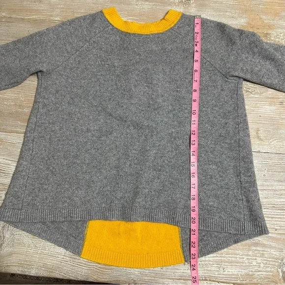 Boden Mollie Wool Cashmere Blend Sweater Color Block Gray and Yellow Sz M - Picture 12 of 12